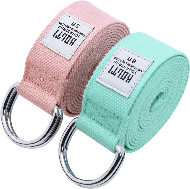 Kolti Yoga Exercise Adjustable Straps 8FT with Durable D-Ring for Pilates & Gym Workouts | Hold Poses, Stretch, Improve Flexibility & Maintain Balance - Image 1